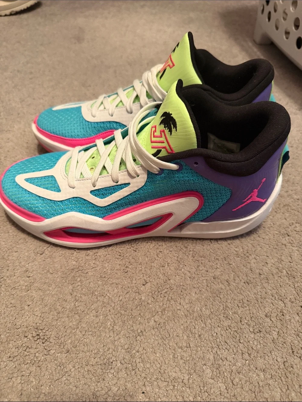 Jordan Kids Sneakers in Blue, Pink & Lime